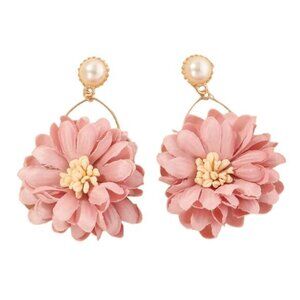 Petal & Pearl Dangle Dangle Fashion Earrings Pink